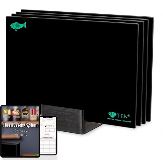 TEN® Glazen Snijplankenset met Houder