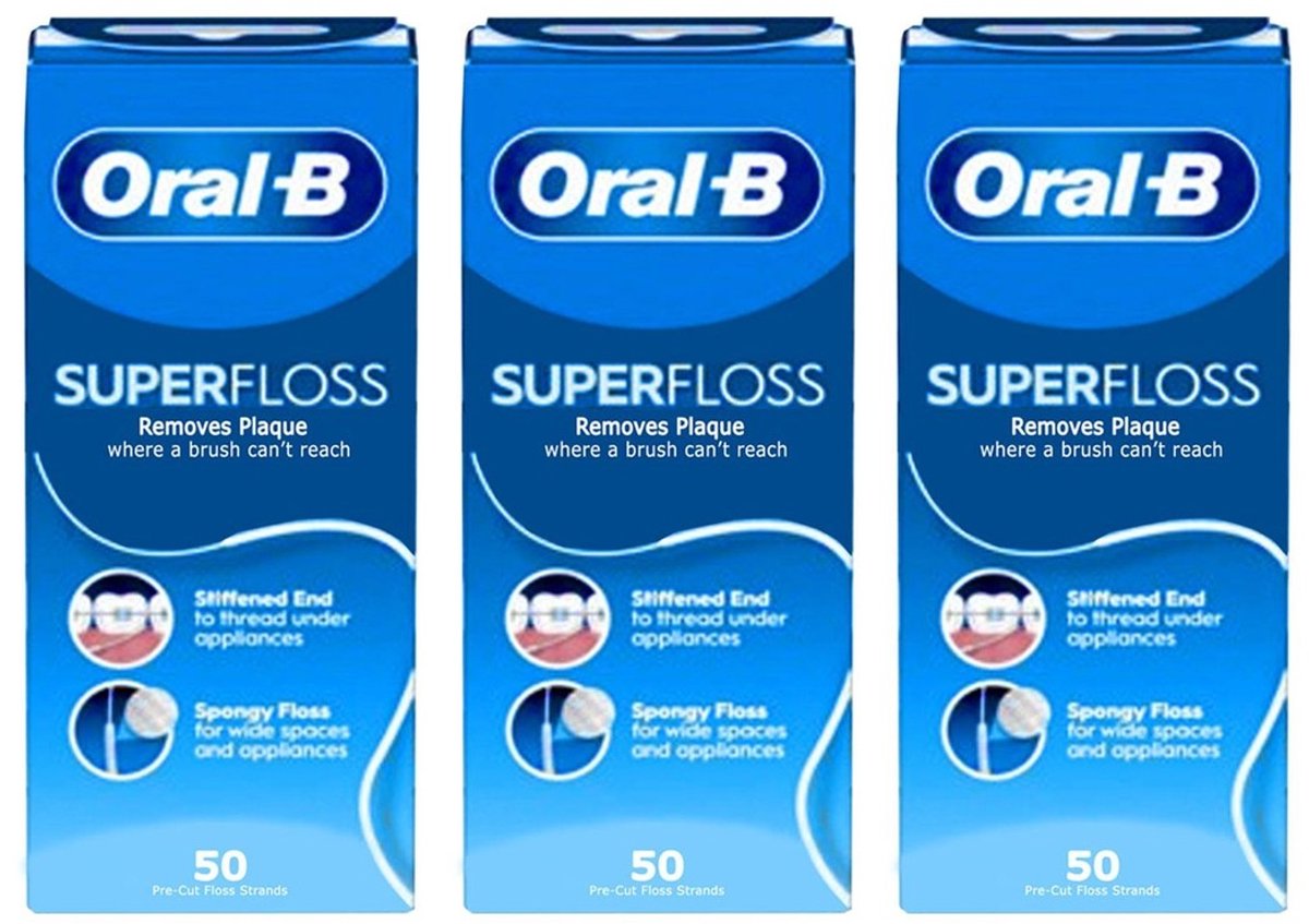 Oral-B Superfloss - 3 x 50 stuks - Flosdraad - Voordeelverpakking
