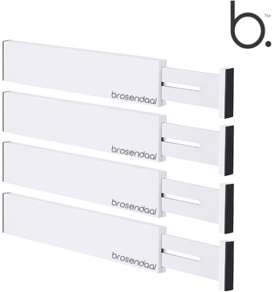 Brosendaal Lade organizer – Ladeverdeler verstelbaar - 27,5–43,5 cm – Voor Keuken, Slaapkamer en Kantoor – 4 stuks