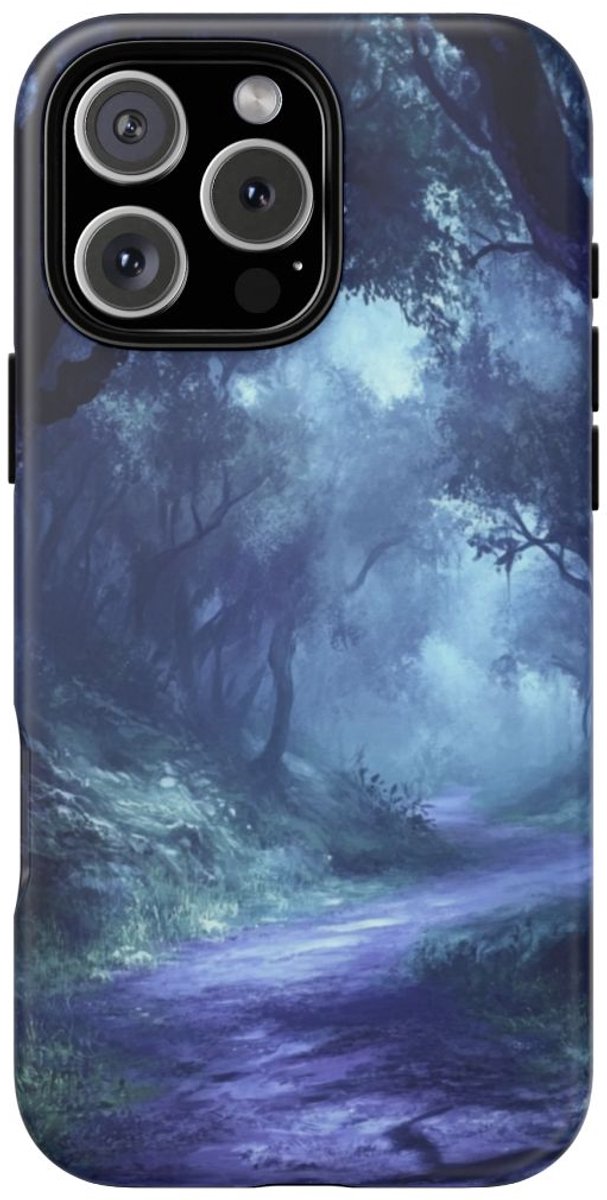 Mysterieuze Bosweg met Gotische Sfeer – Telefoonhoesje Geschikt voor iPhone 16 Pro Max