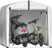 SoBuy buitentent, waterdichte motorberging met haken, garage voor fietsen en gereedschap, lichtblauw, 159x219x165 cm SoBuy buitentent, waterdichte motorberging met haken, garage voor fietsen en gereedschap, lichtblauw, 159x219x165 cm