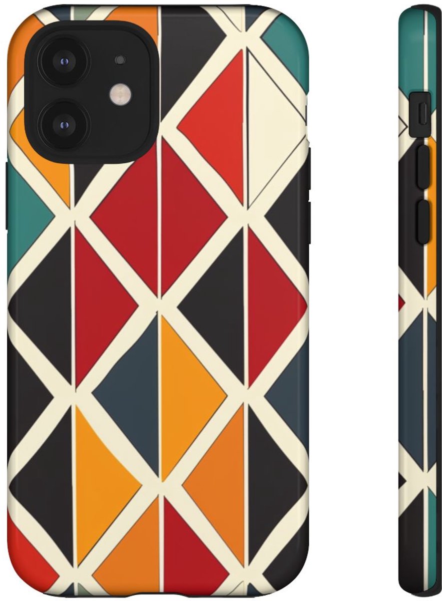 Kleurrijk Geometrisch Diamantpatroon – Telefoonhoesje Geschikt voor iPhone 12