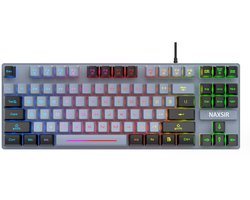 NAXSIR Gaming toetsenbord - 87-Toetsen - Tweekleurig Ontw...