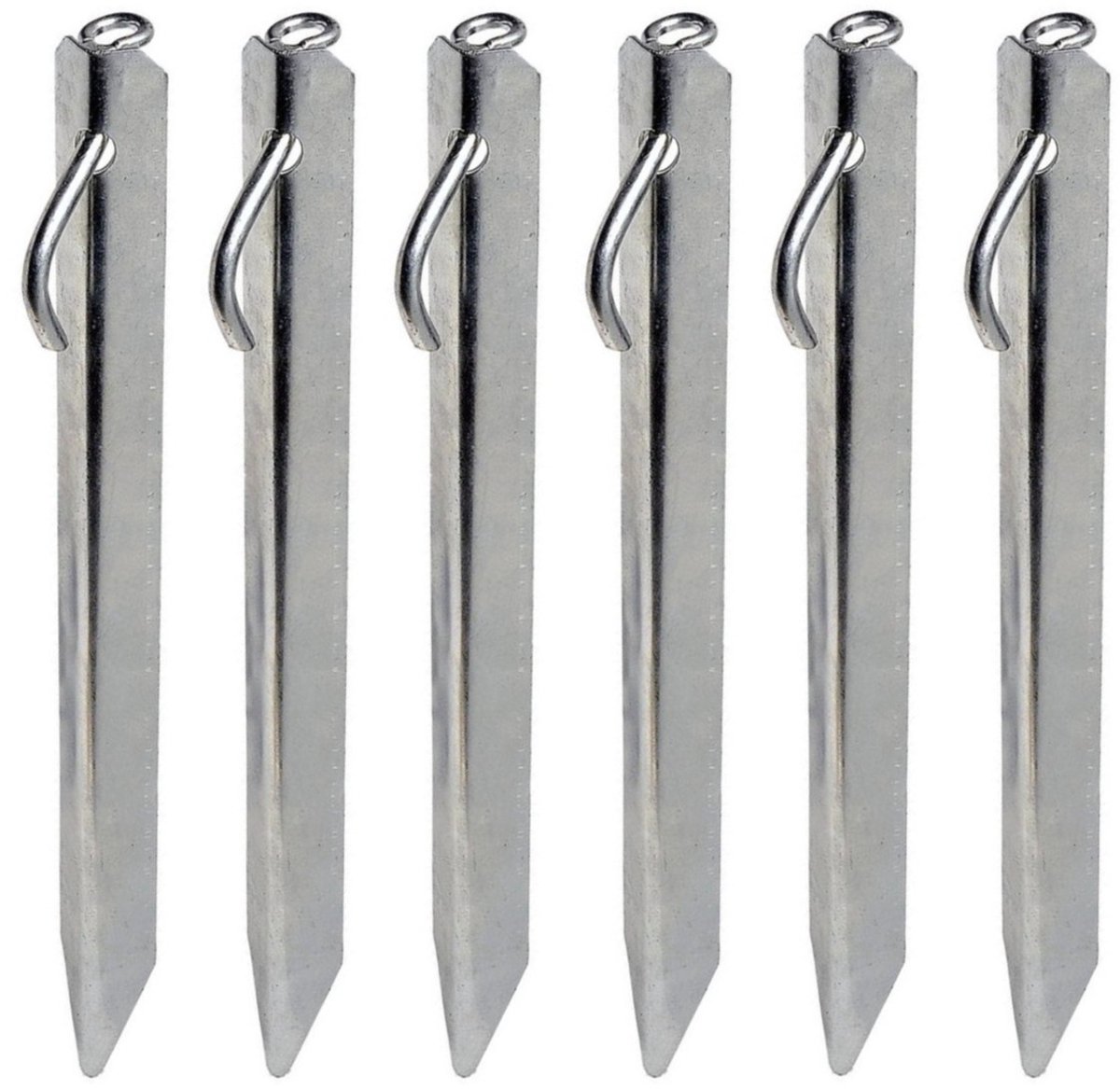 Umefa Stormbandharing strong - 6x - extra sterke grondpen/haring - 38 cm - met oog en haak - voor tenten, luifels en stormbandsets - tentharing