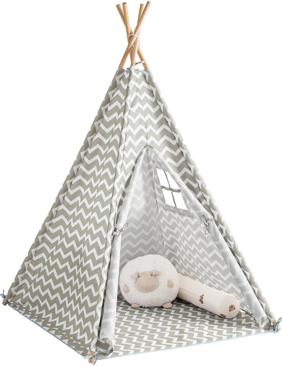 Foto: Sobuy oss03 speeltent kinderen indianen tipi tipi tent grijs