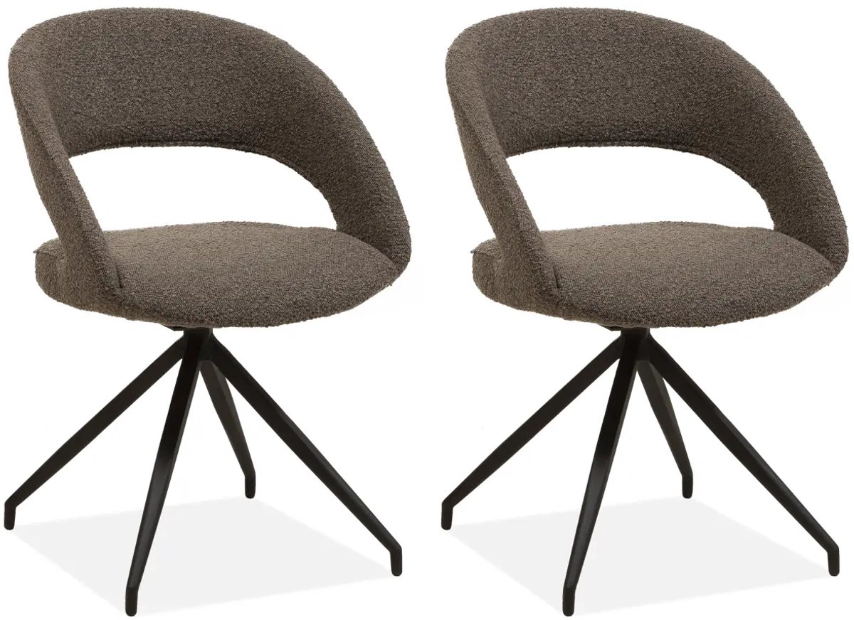 MX Sofa - Draaibare Eetkamerstoel Yara - Mouse (set van 2 stuks)