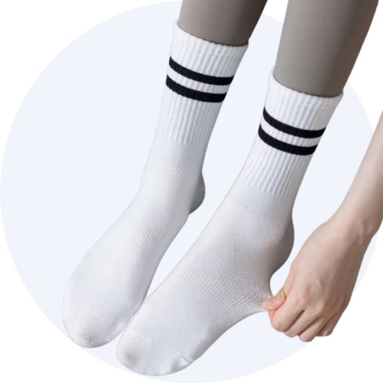 Chaussettes de Yoga - Chaussettes antidérapantes - Chaussettes de Pilates - 3 paires - Wit - Taille unique