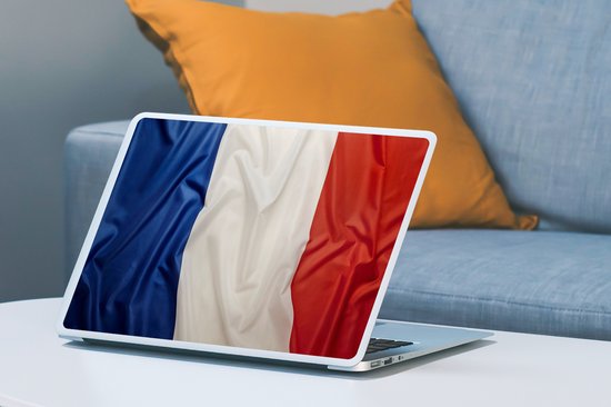 Sticker pour ordinateur portable - 15,6 pouces - Gros plan du drapeau de la France