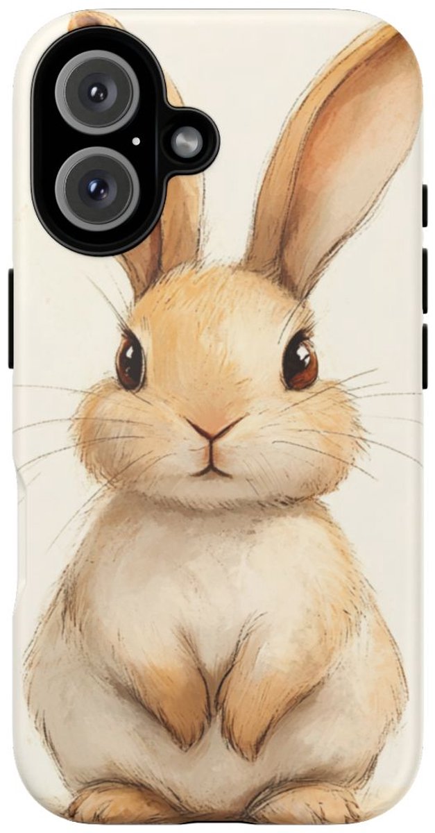 Lieve Bruine Konijnen Illustratie – Telefoonhoesje Geschikt voor iPhone 16