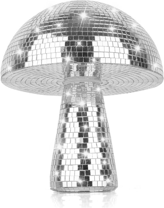 Foto: Paddenstoel discobal spiegel paddenstoel disco bal 11 5x7 8 cm kerstballen set kunststof onbreekbare kerstdecoraties boomballen