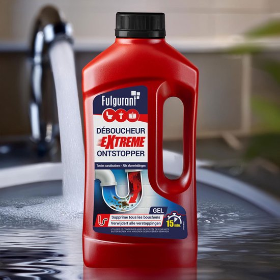 Fulgurant - Extreme ontstopper - Krachtige ontstopper voor afvoer en toilet - 1L