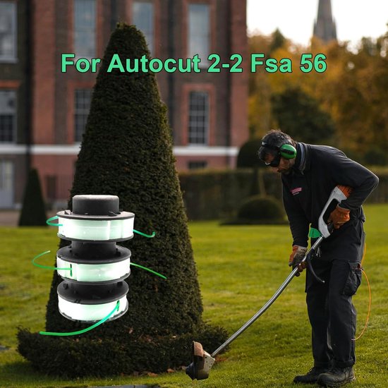 3-stuks vervangende spoel geschikt voor de Stihl FSA 56 snoermachine - inclusief grasmaaier spoel Autocut 2-2 kop C2-2, geschikt voor de vervangende grasmaaikop voor de snoermachine van Merkloos	 — afbeelding 3