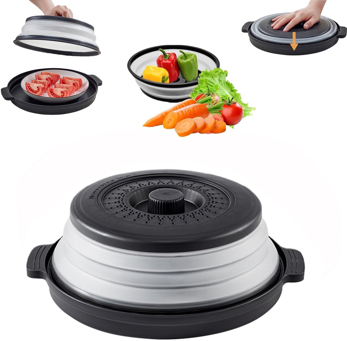 Magnetron Afdekkap - Opvouwbaar & Multifunctioneel - Voor Magnetron, Fruit & Groenten - Ø 27 cm