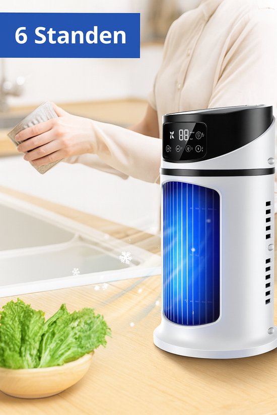 Aircooler - Luchtkoeler - Tafel Ventilator - 6 Standen - Luchtbevochtiger -