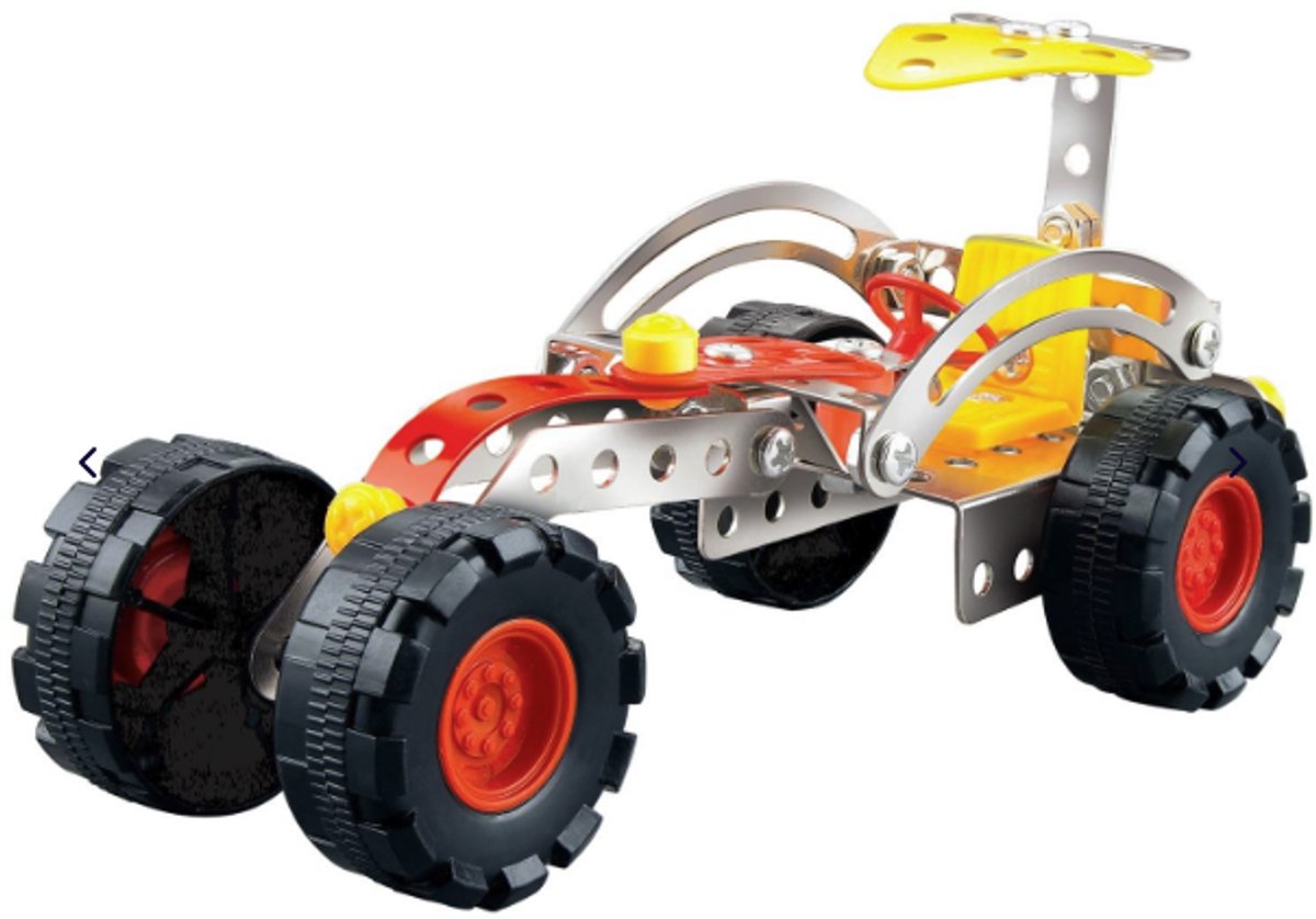 EDDY TOYS Metalen Blokken Bouwset – Maak je Eigen Buggy – 79-Delig Constructiespeelgoed met Gereedschap – Voor Kinderen vanaf 3 Jaar