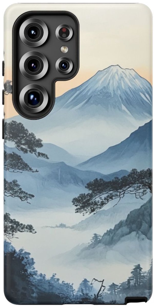 Traditioneel Japanse Berglandschap – Telefoonhoesje Geschikt voor Galaxy S25 Ultra