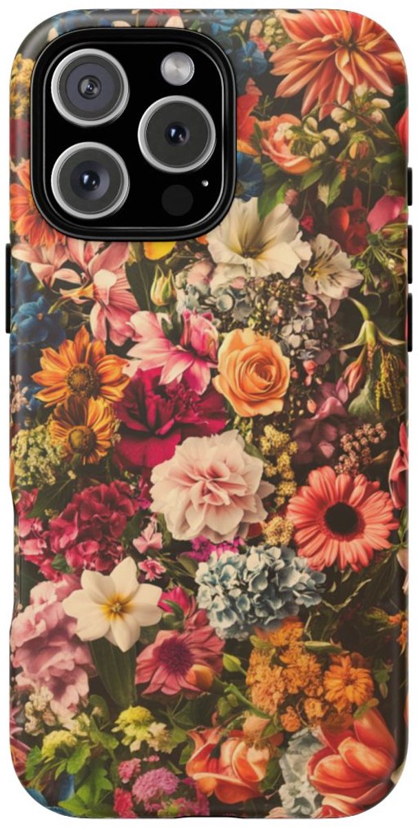 Kleurrijk Bloemenpatroon – Telefoonhoesje Geschikt voor iPhone 16 Pro Max