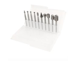 Freesset 10-delig – Mini Frezenset Ø 3 mm (⅛ inch) – Voor Houtbewerking & Multitool – Geschikt voor Dremel