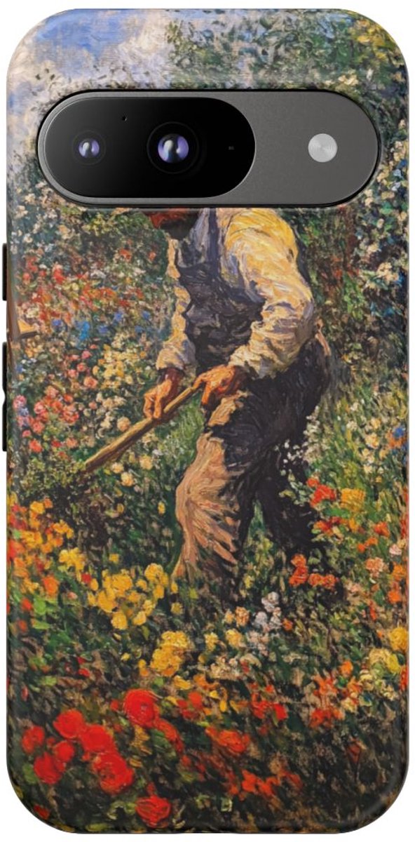 Tuinier tussen Bloemenpracht – Telefoonhoesje Geschikt voor Google Pixel 9