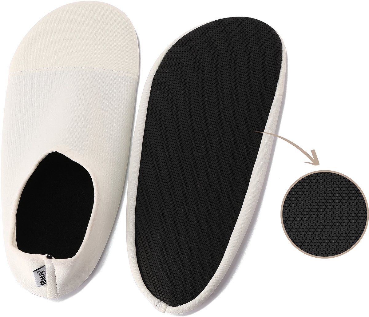 Maesy Antislip Schoentjes - Waterschoenen Kind - UV-bescherming - Anti Slip - Stop Uitglijden - Maat 21-23 - Ecru