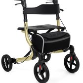 Rollator Plaza Lite Alu - Lichtgewicht - Anti-lek banden - Soft banden - Duurzaam - Beige