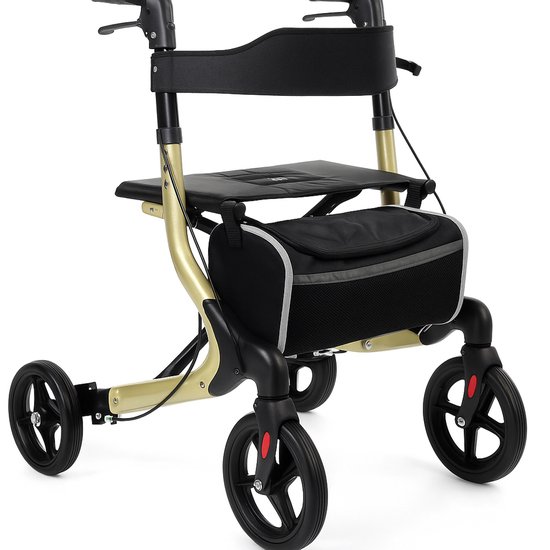 Foto: Rollator plaza lite alu lichtgewicht anti lek banden soft banden duurzaam beige