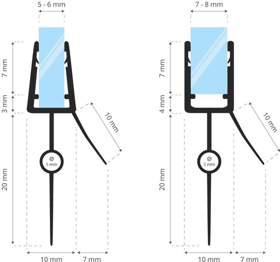 STEIGNER douchestrip, 200cm, glasdikte 5/6 mm, recht, pvc, vervangende afdichting voor douches, UK24-06 STEIGNER douchestrip, 200cm, glasdikte 5/6 mm, recht, pvc, vervangende afdichting voor douches, UK24-06