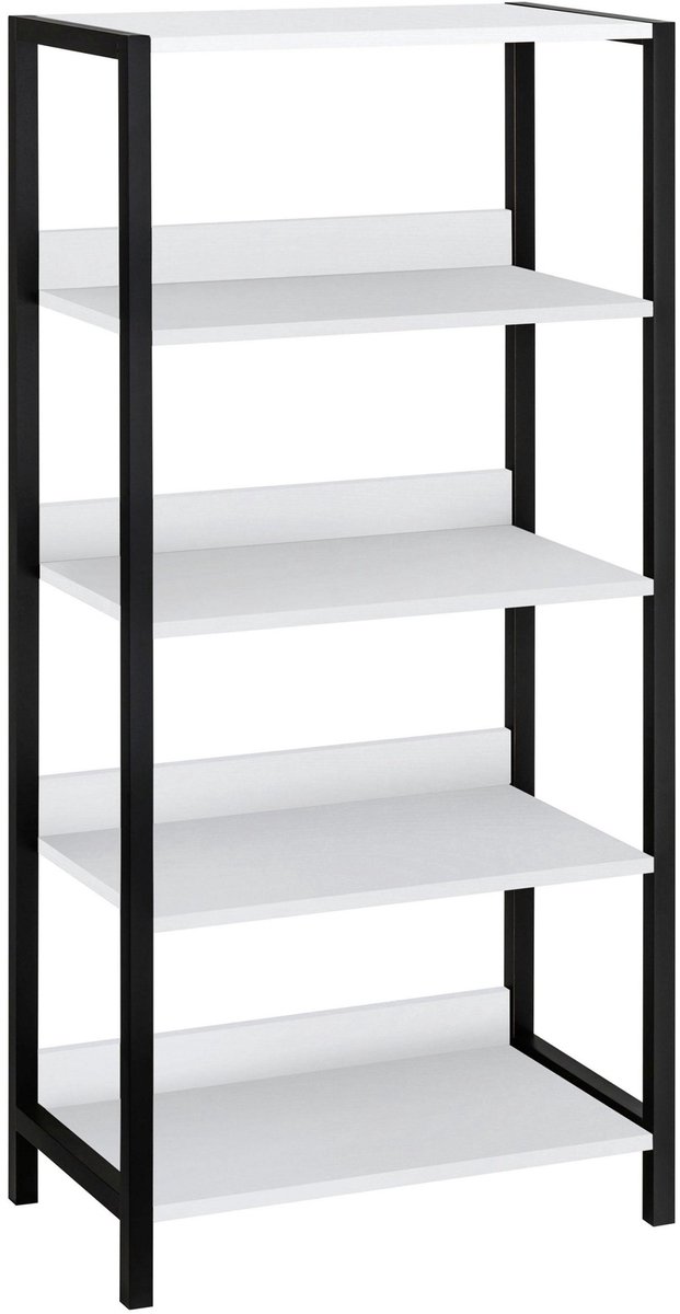 Notio Living Chris-Boekenkast - Wit/Zwart Metaal