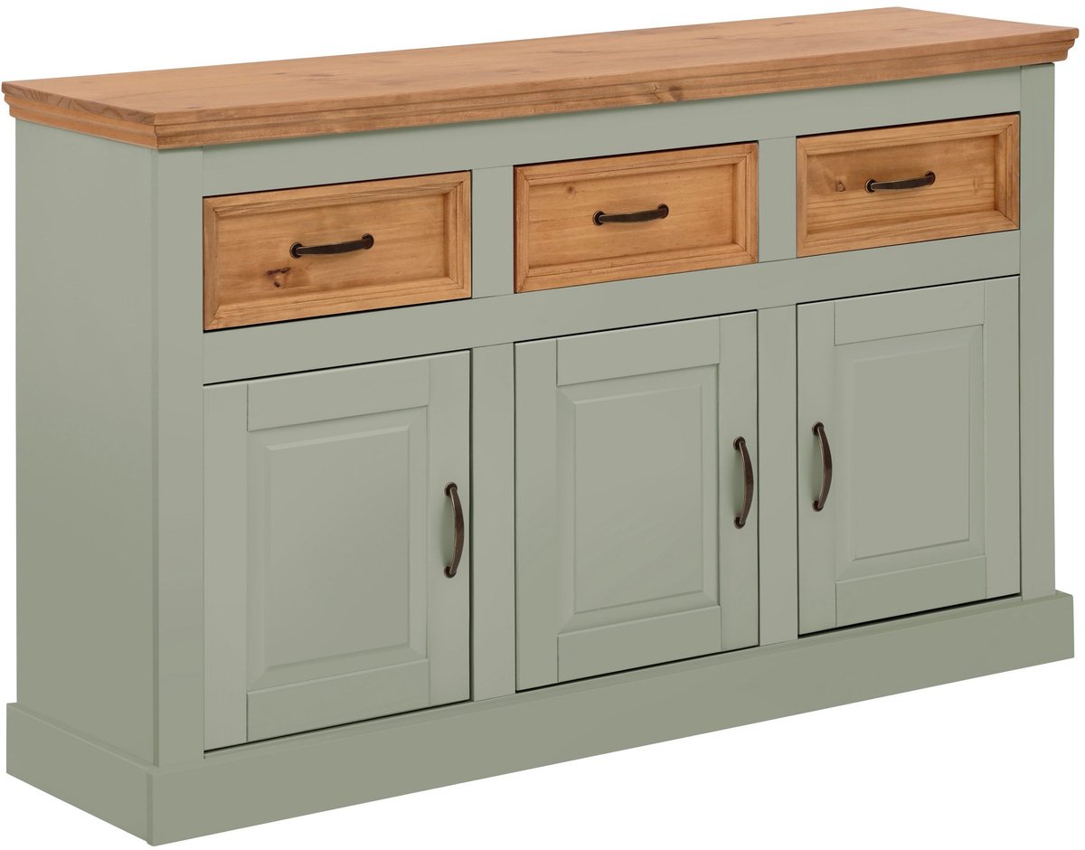 Notio Living Selma -Dressoir met 3 Deuren en 3 Lades - Saliegroen - 145 cm