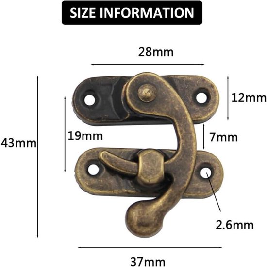 QUARKZMAN 4 stuks vlindersluitingen, 43 x 51 mm, decoratieve vlinder