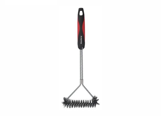 Brosse de nettoyage pour barbecue Klausberg KB-7898 - Brosse de nettoyage pour barbecue en acier inoxydable avec poils en acier robustes et manche en plastique - Brosse de nettoyage pour BBQ - Convient à tous les barbecues (également Kamado / Weber)