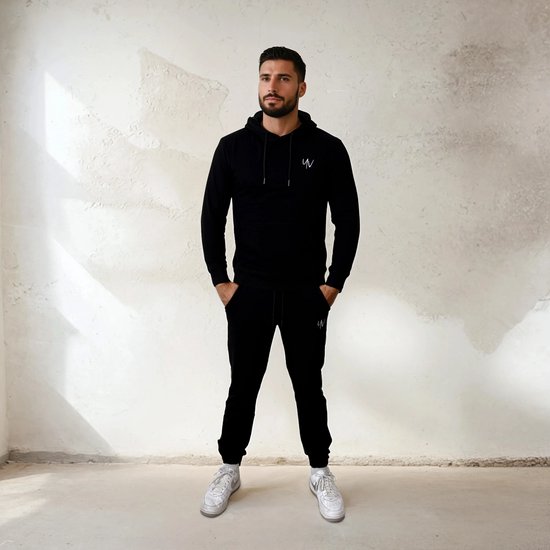 YV SPORT - Sweat à capuche YV MOTION pour elle et lui - Qualité Premium - Confortable et élégant - Tissu éponge français - Coupe Perfect - Capuche avec cordon de serrage - Poche kangourou - Sweat à capuche Activewear - Zwart - XL
