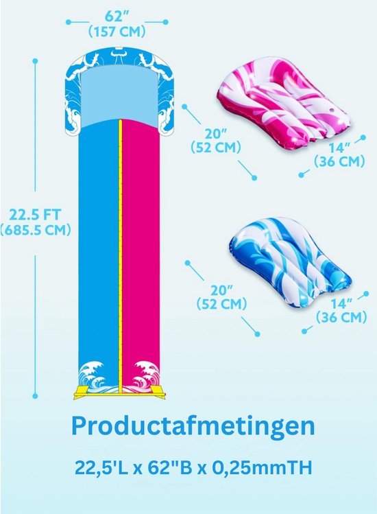 MKSS® Buikschuifbaan - Waterglijbaan - Waterslide