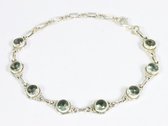 Bracelet en argent fin avec améthyste verte
