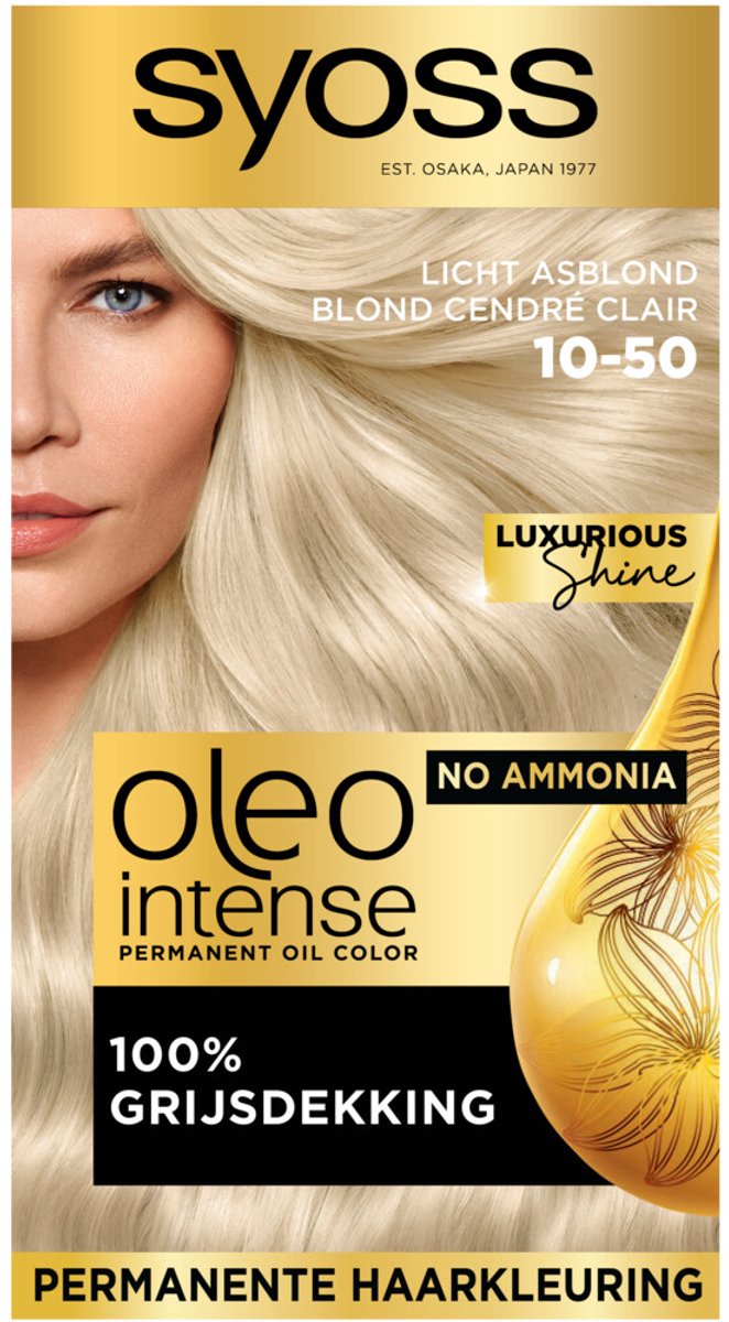 Syoss Oleo Intense - Haarverf - 10-50 - Licht Asblond - 115ml x 3