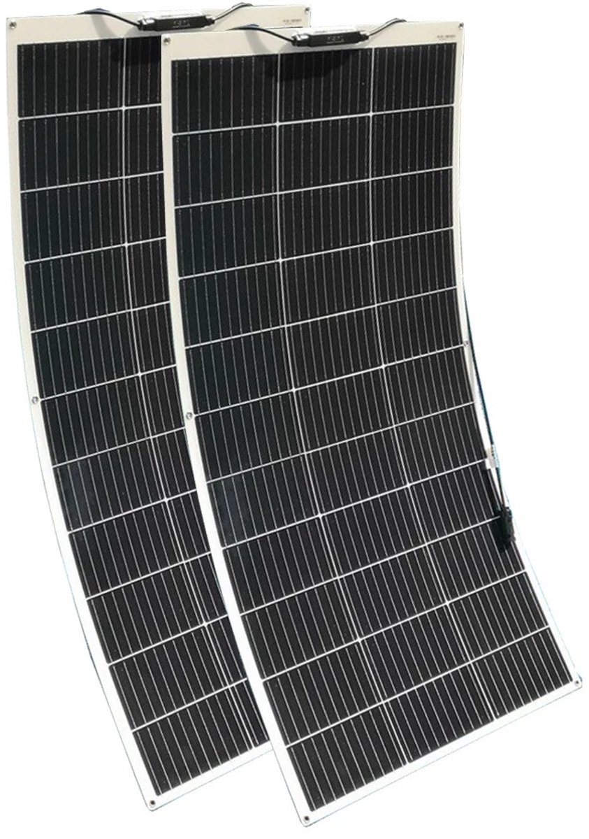 Mila Shop Zonnepaneel - Powerbank zonneenergie - Zonnepaneel powerbank - Complete set 2 stuks - 12V zonnepaneel - Camping - Mono kristallijne met stekker - Ideaal voor de Camping of boot - 300W