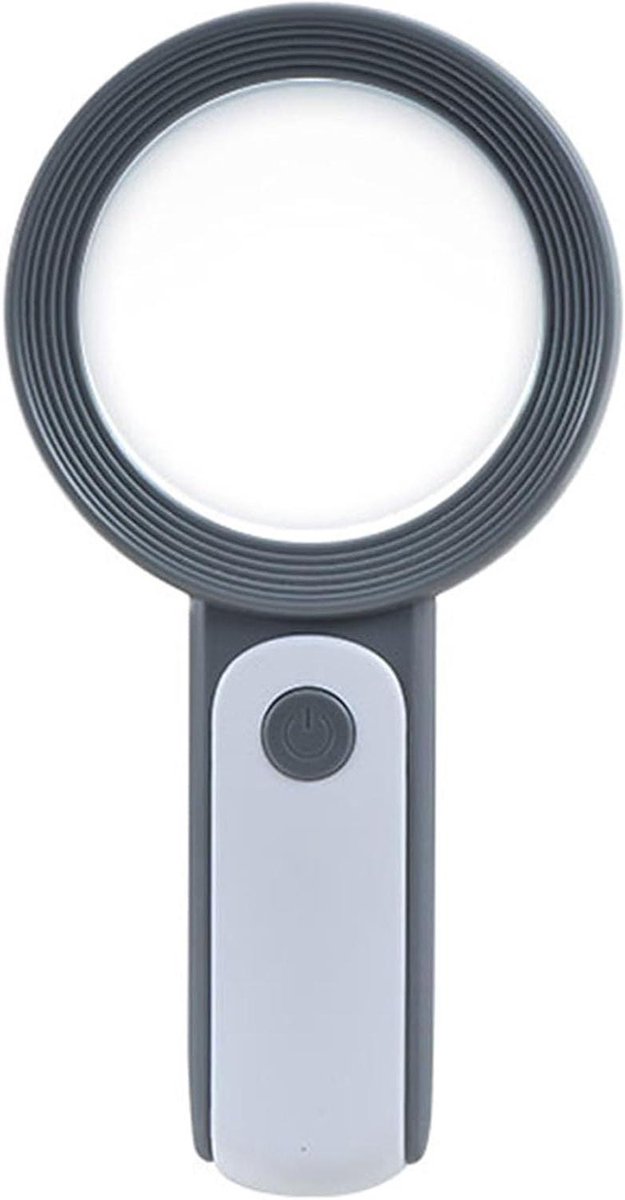 Allecto Plus - Handheld Vergrootglas met HD Glazen Lens - 30x Optische Vergroting - Reparatie Identificatie - Vergrootglas Met Verlichting - Krant Lezen - 80mm Diameter - Warm en Koud Licht - Wit - Voor Senioren