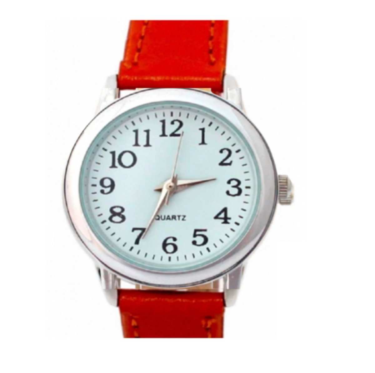 Horloge- Rood -Ster- leer - Charme Bijoux