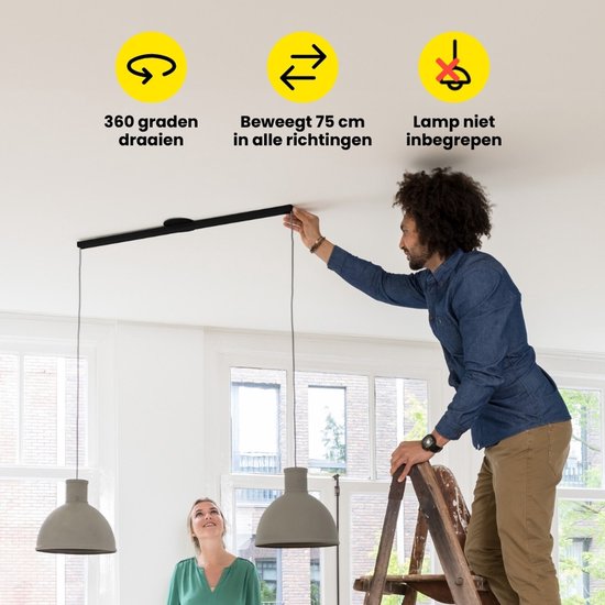 Lightswing® Single 110cm - Ophangsysteem voor één Hanglamp tot 2,5 KG - Roestvrij