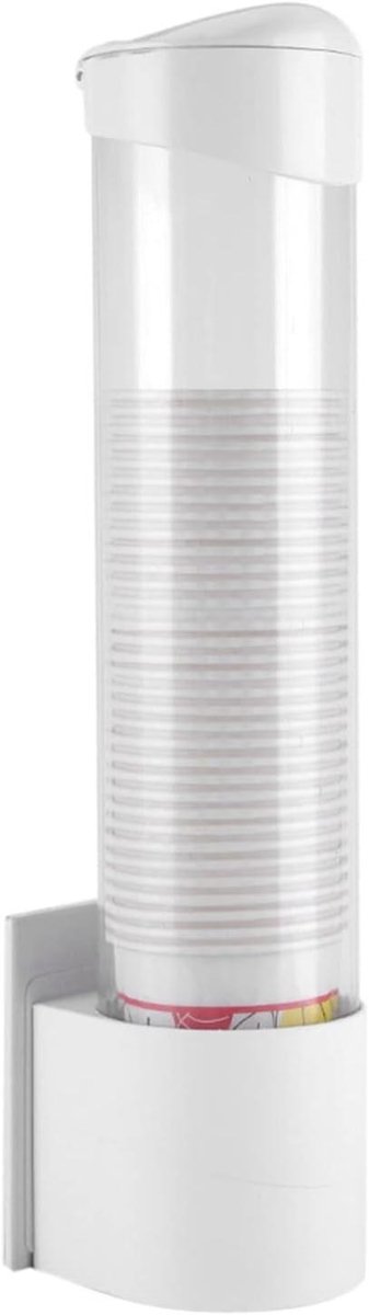 Allecto Plus - Papierbekers Dispenser 75 cm Lang Anti-stof Plastic Houder voor 50 Kopjes - Handige Container Organizer