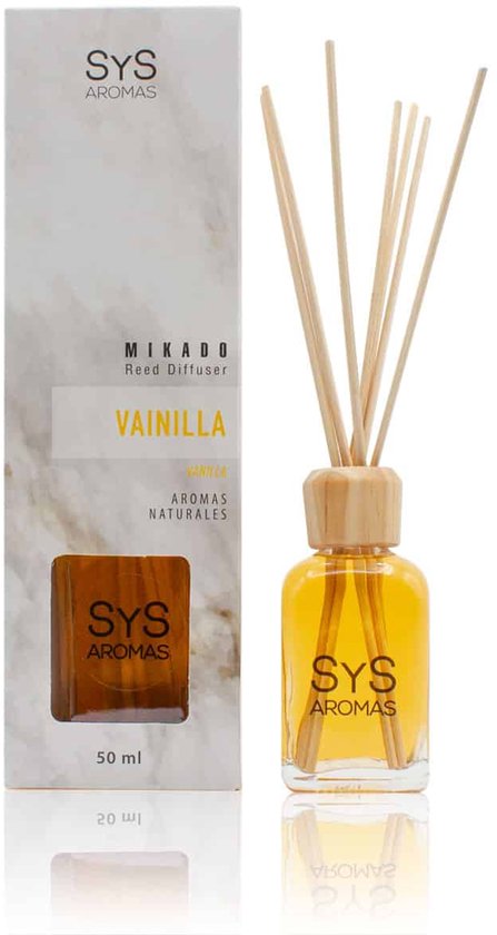 Foto: Sys aroma geurstokjes vanille 100 natuurlijk kalmerend rustgevend 50ml