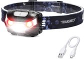 Transnect - Hoofdlamp LED Oplaadbaar - 30h - Inclusief Batterij - Waterdicht - voor Camping, Wandelen met Hond, Noodgeval