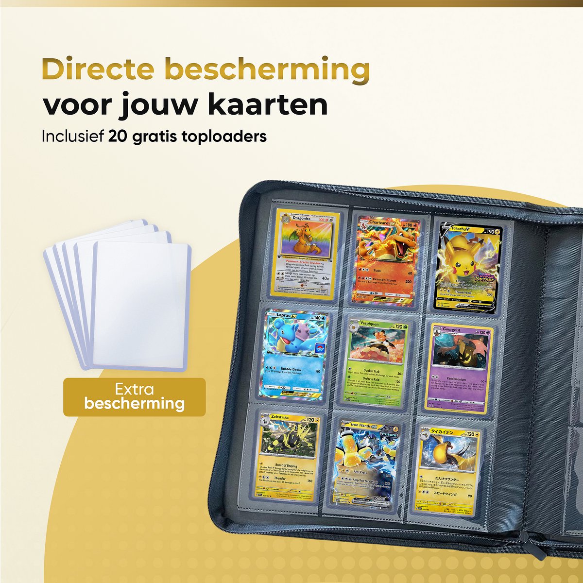 Classeur Grand Format 9 Pochettes pour 252 Toploaders avec Pochettes à Charge Classeur Grand Format 9 Pochettes pour 252 Toploaders avec Pochettes à Charge
