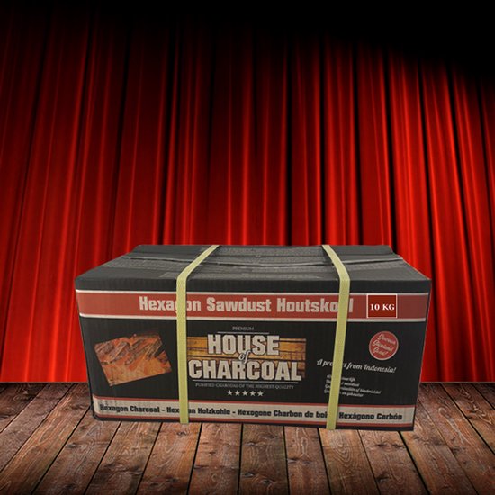 Foto: House of charcoal hexagon briketten 10 kg lang brandend 90 koolstof gehalte