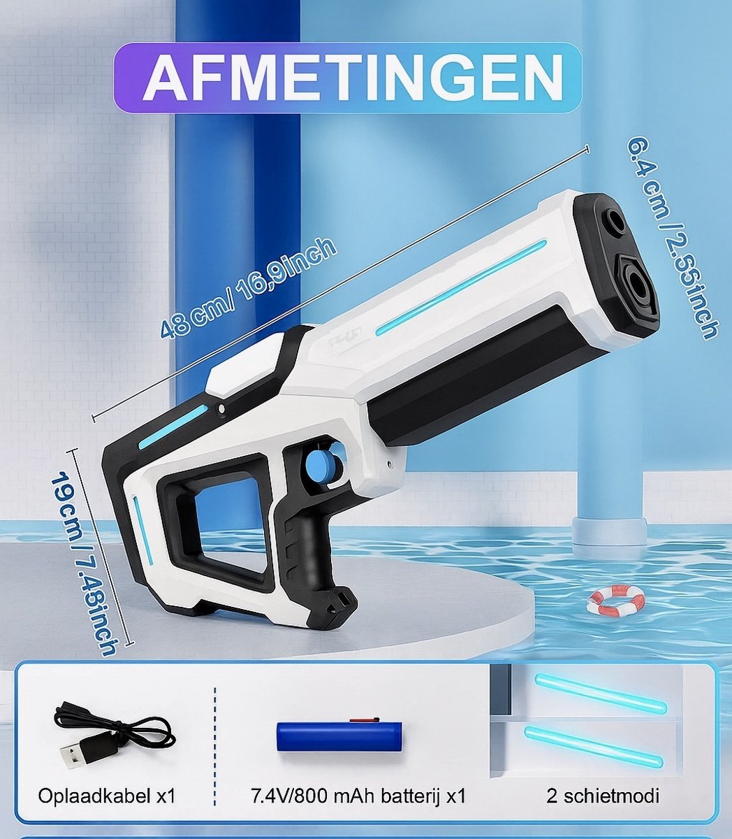 Astravon Elektrisch Waterpistool - Automatisch Waterpistool - Zomer Speelgoed - Watergevecht - Super Soaker - Oplaadbaar Waterpistool - Kinderplezier - Waterpret - Strand Speelgoed - Tuinspeelgoed - Elektrisch Speelgoed - Waterbattle - Outdoor fun - — afbeelding 7