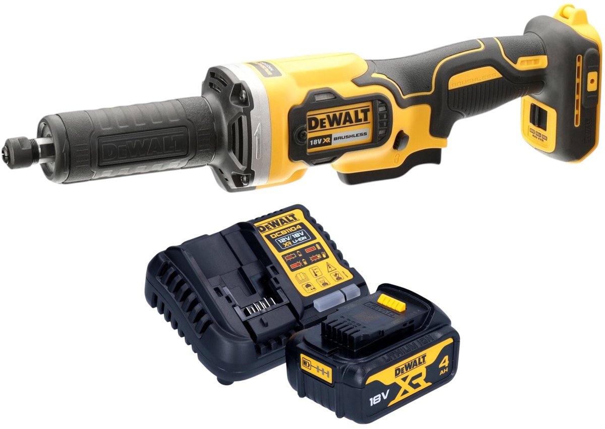 DeWalt DCG 426 M1 accuslijpmachine 18 V borstelloos + 1x accu 4.0 Ah + lader
