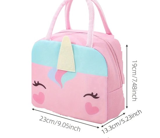Lunchbag voor Kinderen - Eenhoorn - Roze - Koeltas - Thermo Tas - Lunch Bag - Rits - Meisje van Jungle Gym. — afbeelding 2