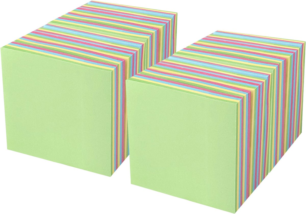 Skynzor - Sticky Notes - Office Supplies - School Supplies - Stick on Notes - Pretty Super Sticky Square Sticky Notes - Plaknotities - Sticky Notes Aesthetic voor to do List - 76 X 76mm - Pink, Yellow, Blue, Green - 20 Books