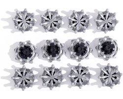 SNQ Golfschoen spikes - 2,7 × 1,2 cm - 12 stuks - Zacht - Quick Spin spikes - Vervangende spikes - Voor golfschoenen - Algemeen - Grijs