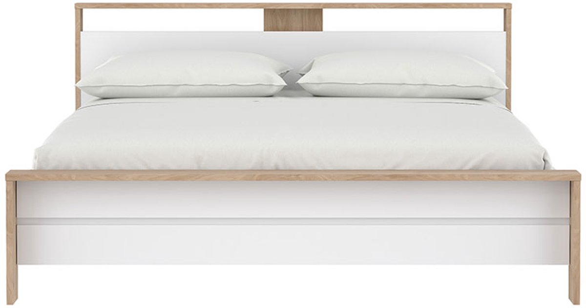 Next bed met 1 legplank 180x200cm hoogglans wit.